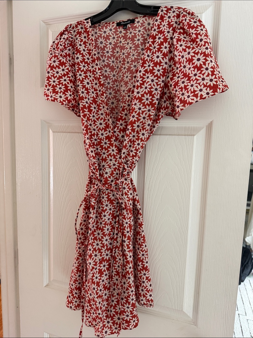 Madewell  Daisy-Print Mini Wrap Dress cotton medium